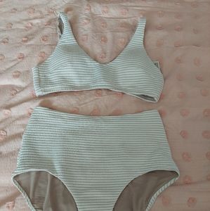 lululemon athletica Ribbed Mint Green Bikini Set